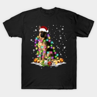 German Shepherd Christmas Lights - Merry Christmas T-Shirt